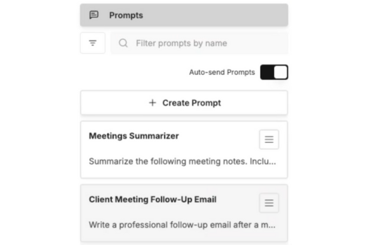 Prompt template interface